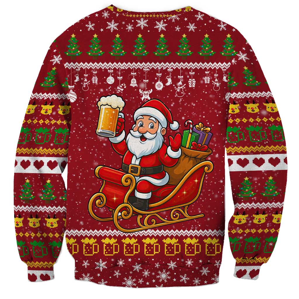One More Night Santa Beer Christmas Sweatshirt Xmas Holiday Patterns - Wonder Print Shop