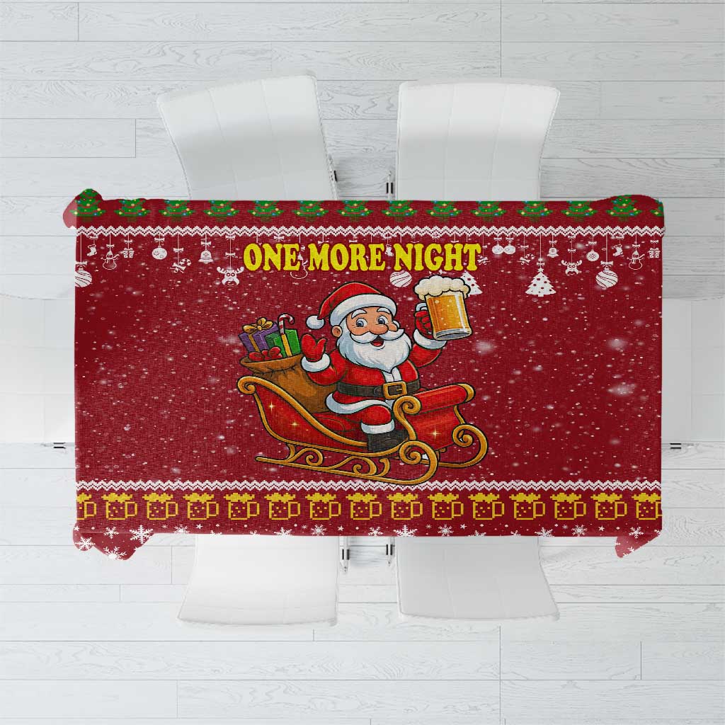 One More Night Santa Beer Christmas Tablecloth Xmas Holiday Patterns - Wonder Print Shop
