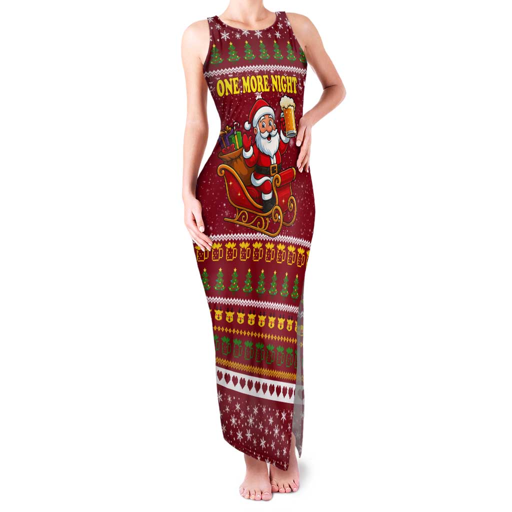 One More Night Santa Beer Christmas Tank Maxi Dress Xmas Holiday Patterns - Wonder Print Shop