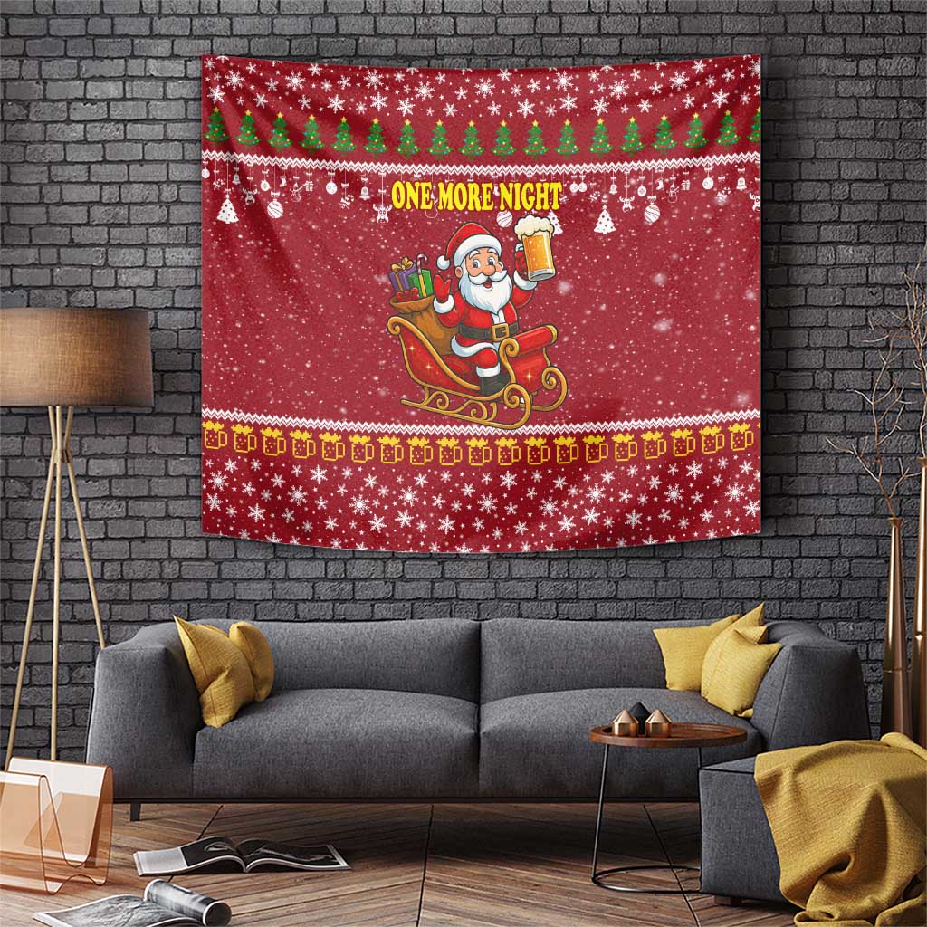 One More Night Santa Beer Christmas Tapestry Xmas Holiday Patterns - Wonder Print Shop
