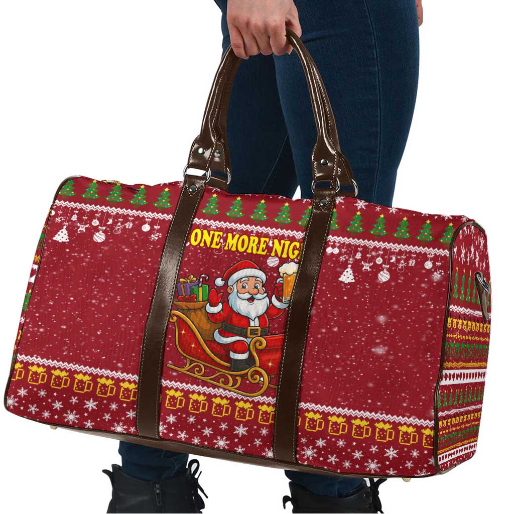 One More Night Santa Beer Christmas Travel Bag Xmas Holiday Patterns - Wonder Print Shop