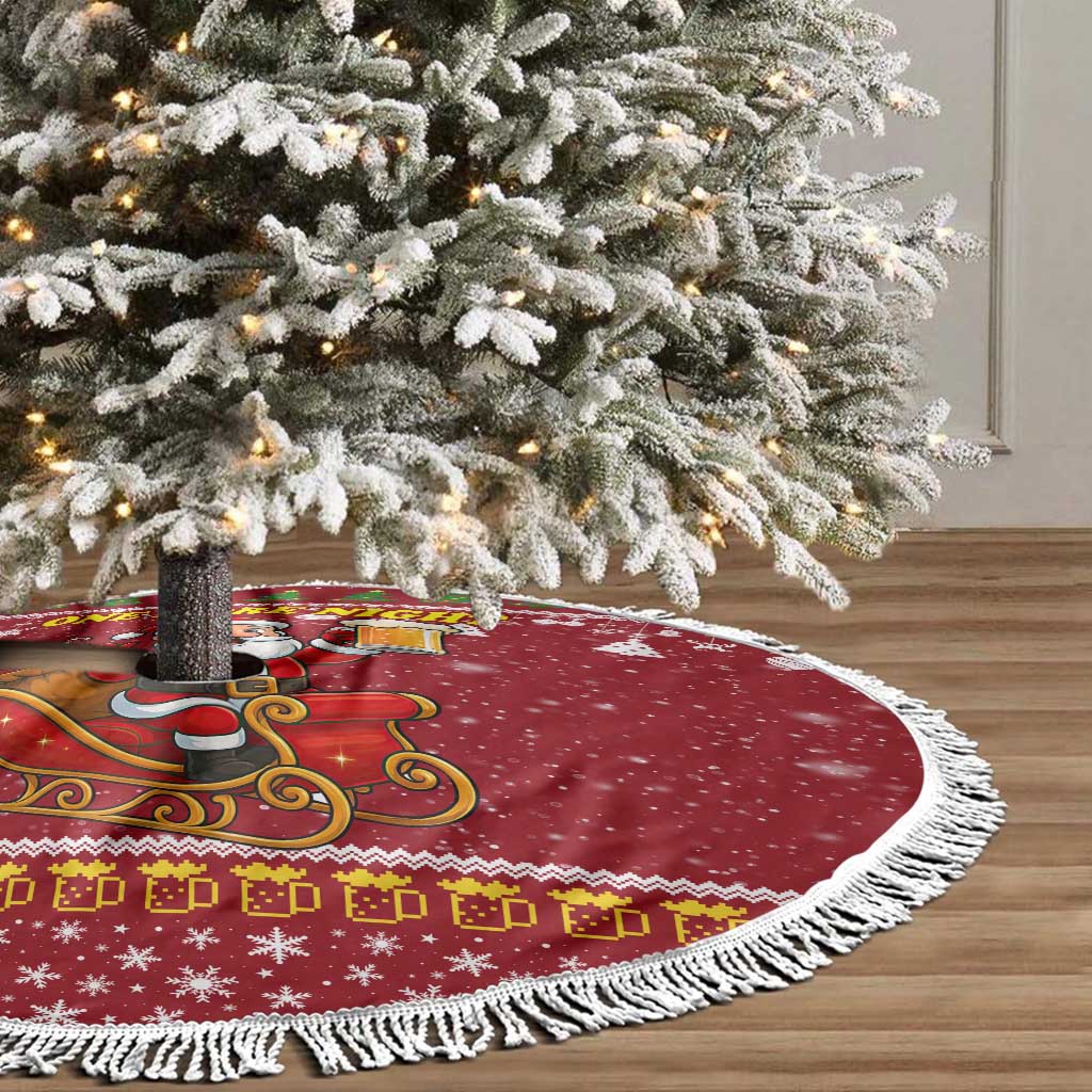 One More Night Santa Beer Christmas Tree Skirt Xmas Holiday Patterns - Wonder Print Shop