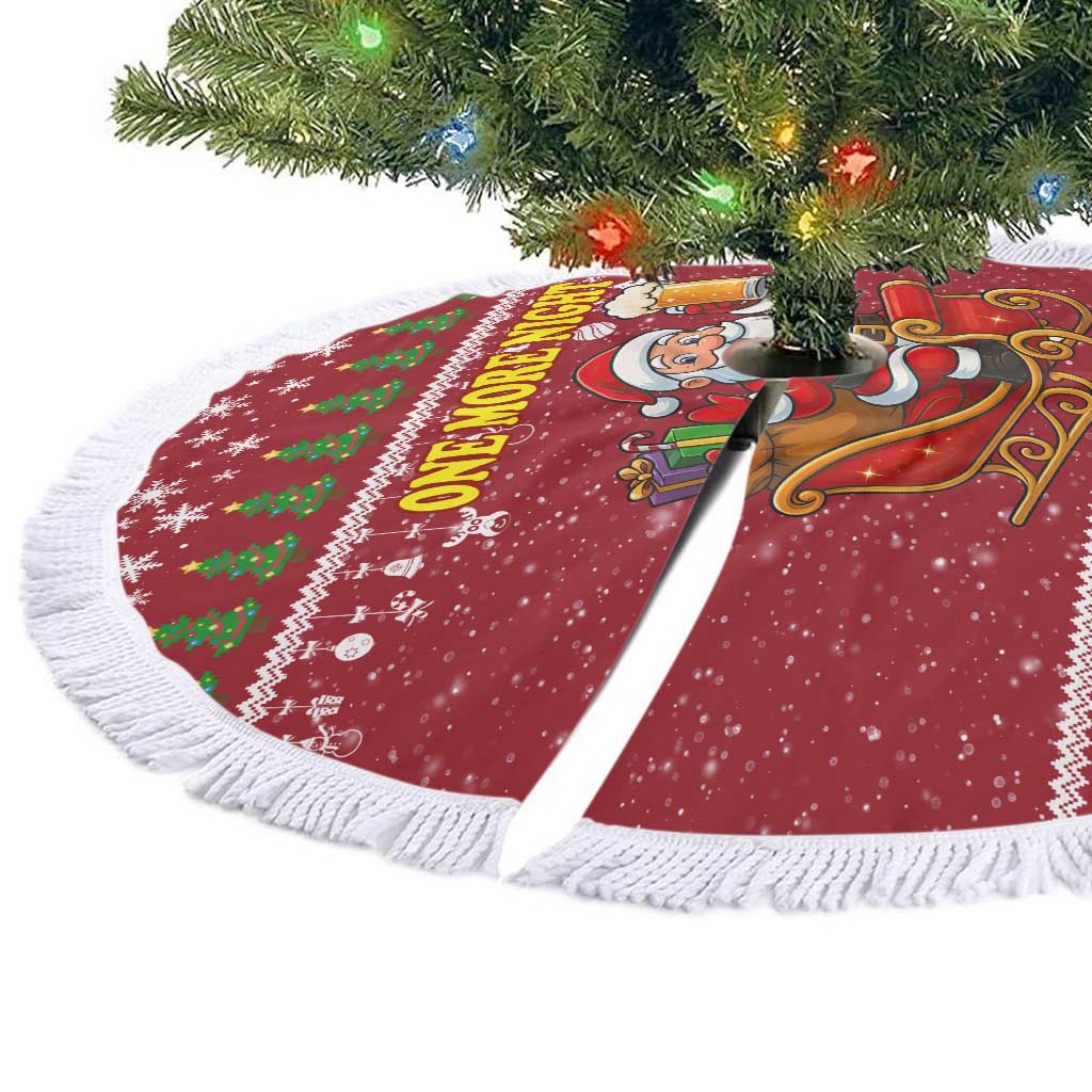 One More Night Santa Beer Christmas Tree Skirt Xmas Holiday Patterns - Wonder Print Shop