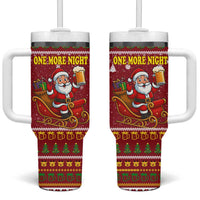 One More Night Santa Beer Christmas Tumbler With Handle Xmas Holiday Patterns - Wonder Print Shop