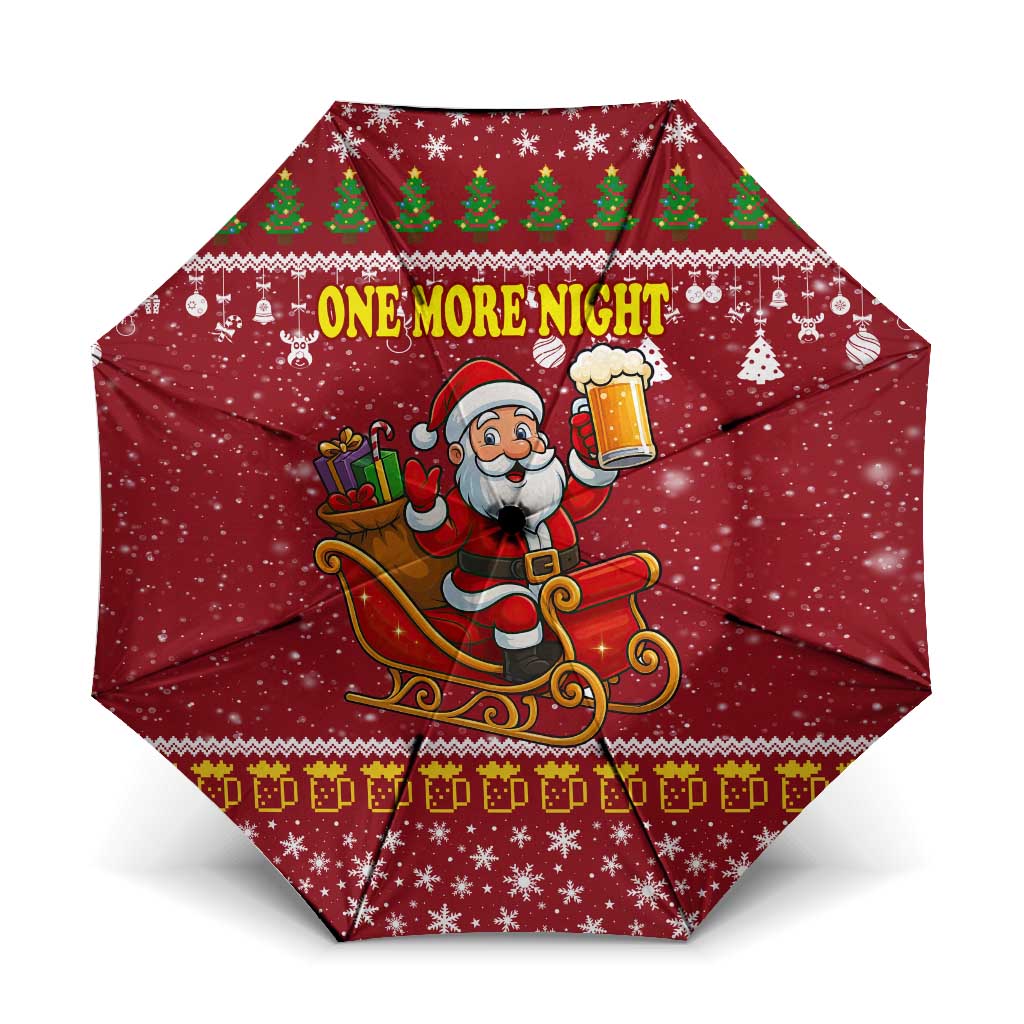 One More Night Santa Beer Christmas Umbrella Xmas Holiday Patterns - Wonder Print Shop