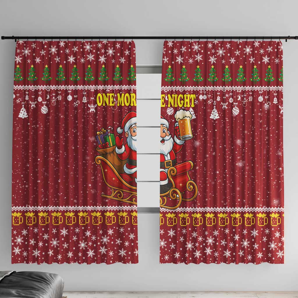One More Night Santa Beer Christmas Window Curtain Xmas Holiday Patterns - Wonder Print Shop