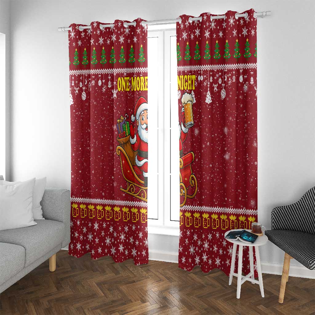 One More Night Santa Beer Christmas Window Curtain Xmas Holiday Patterns - Wonder Print Shop