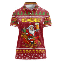 One More Night Santa Beer Christmas Women Polo Shirt Xmas Holiday Patterns - Wonder Print Shop