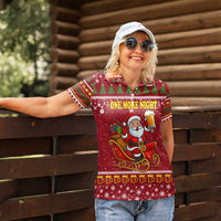 One More Night Santa Beer Christmas Women Polo Shirt Xmas Holiday Patterns - Wonder Print Shop
