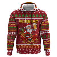 One More Night Santa Beer Christmas Zip Hoodie Xmas Holiday Patterns - Wonder Print Shop
