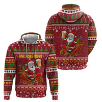 One More Night Santa Beer Christmas Zip Hoodie Xmas Holiday Patterns - Wonder Print Shop