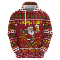 One More Night Santa Beer Christmas Zip Hoodie Xmas Holiday Patterns - Wonder Print Shop