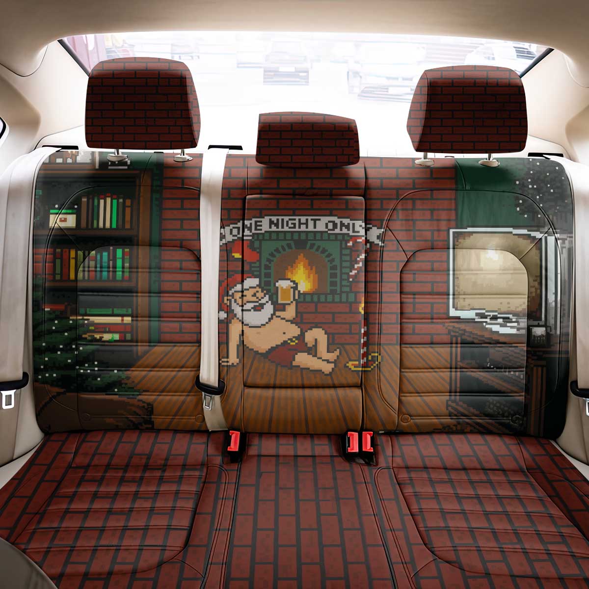 One Night Only Christmas Back Car Seat Cover Xmas Holiday Patterns - Wonder Print Shop