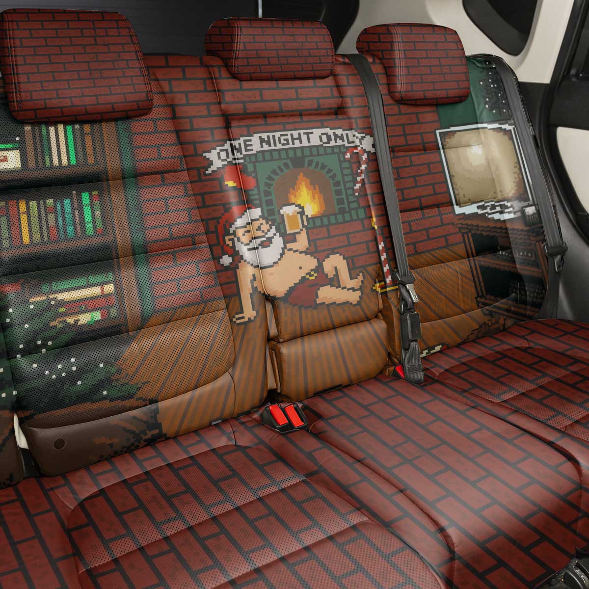 One Night Only Christmas Back Car Seat Cover Xmas Holiday Patterns - Wonder Print Shop