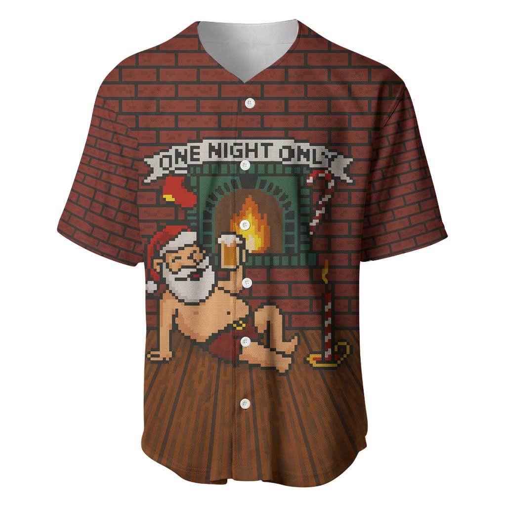 One Night Only Christmas Baseball Jersey Xmas Holiday Patterns - Wonder Print Shop