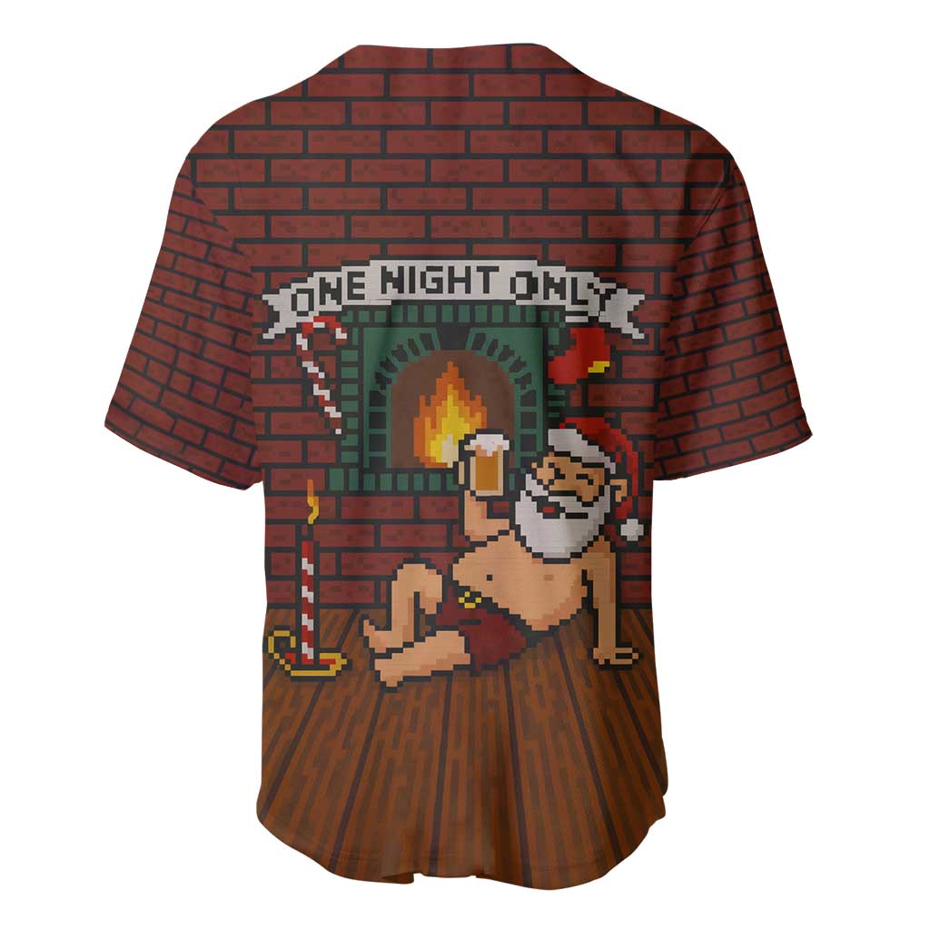 One Night Only Christmas Baseball Jersey Xmas Holiday Patterns - Wonder Print Shop