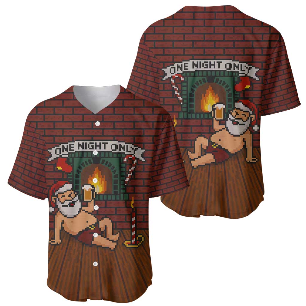 One Night Only Christmas Baseball Jersey Xmas Holiday Patterns - Wonder Print Shop