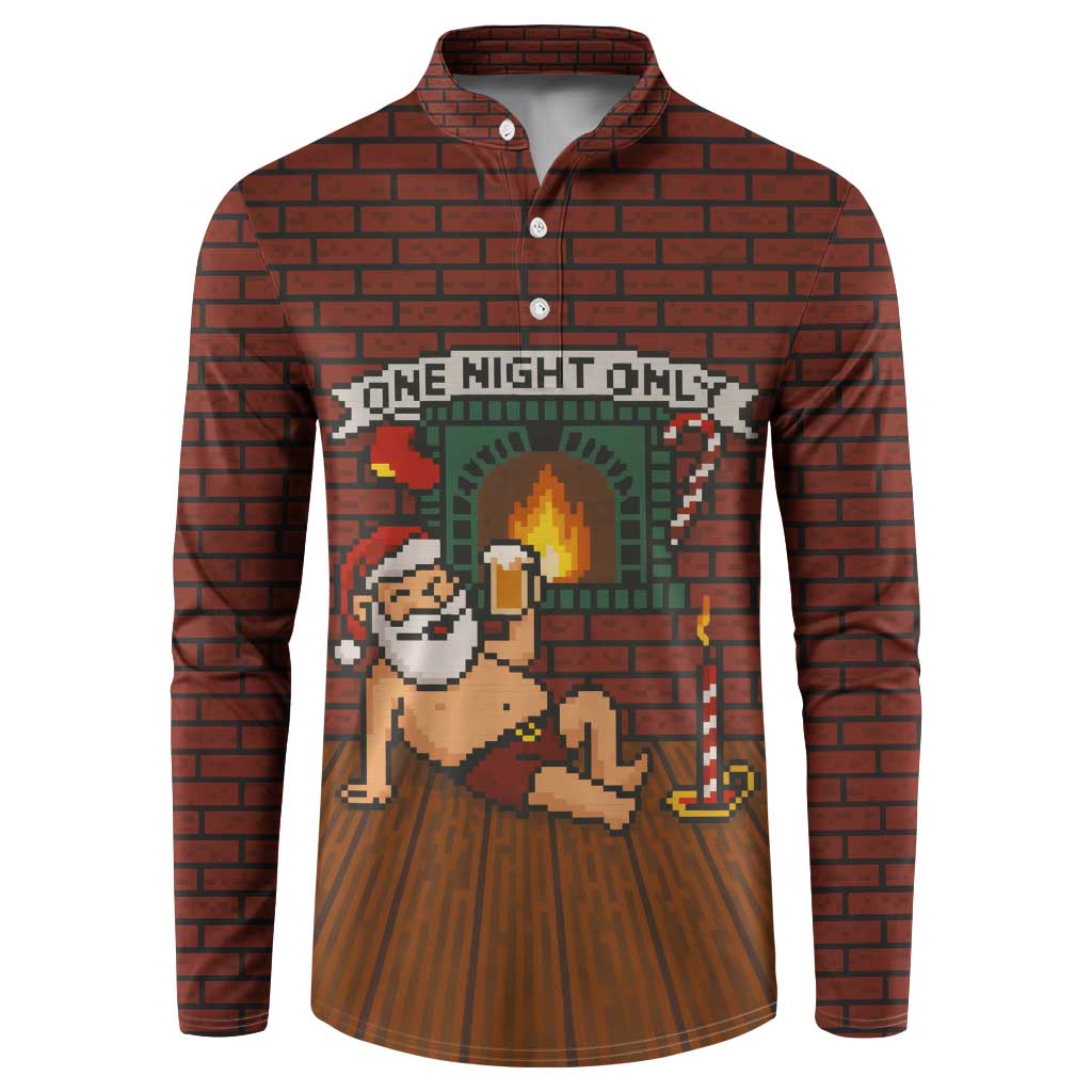 One Night Only Christmas Button Sweatshirt Xmas Holiday Patterns - Wonder Print Shop