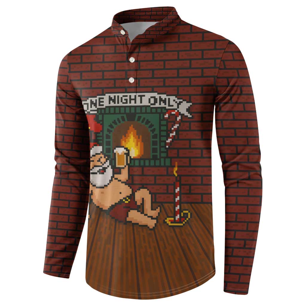 One Night Only Christmas Button Sweatshirt Xmas Holiday Patterns - Wonder Print Shop