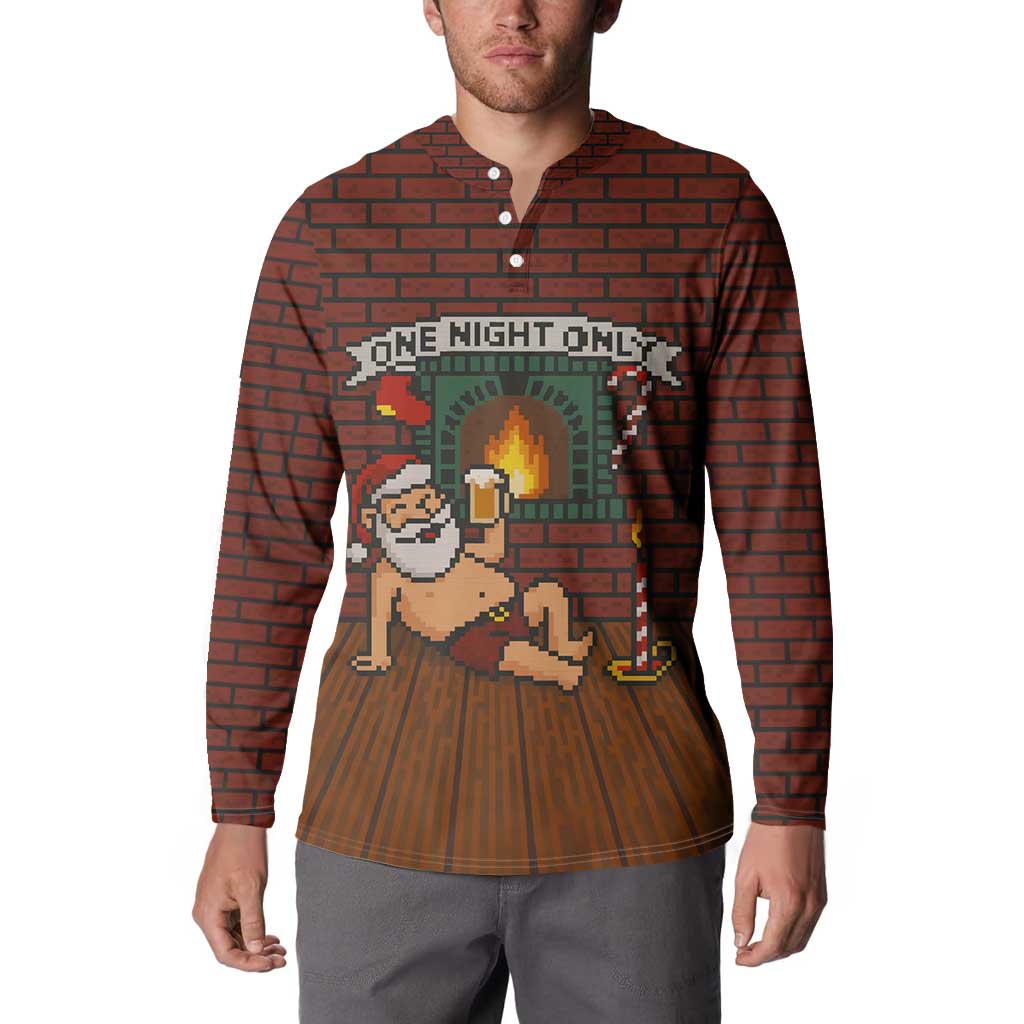 One Night Only Christmas Button Sweatshirt Xmas Holiday Patterns - Wonder Print Shop