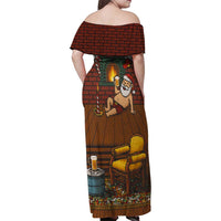 One Night Only Christmas Family Matching Off Shoulder Maxi Dress and Hawaiian Shirt Xmas Holiday Patterns - Wonder Print Shop