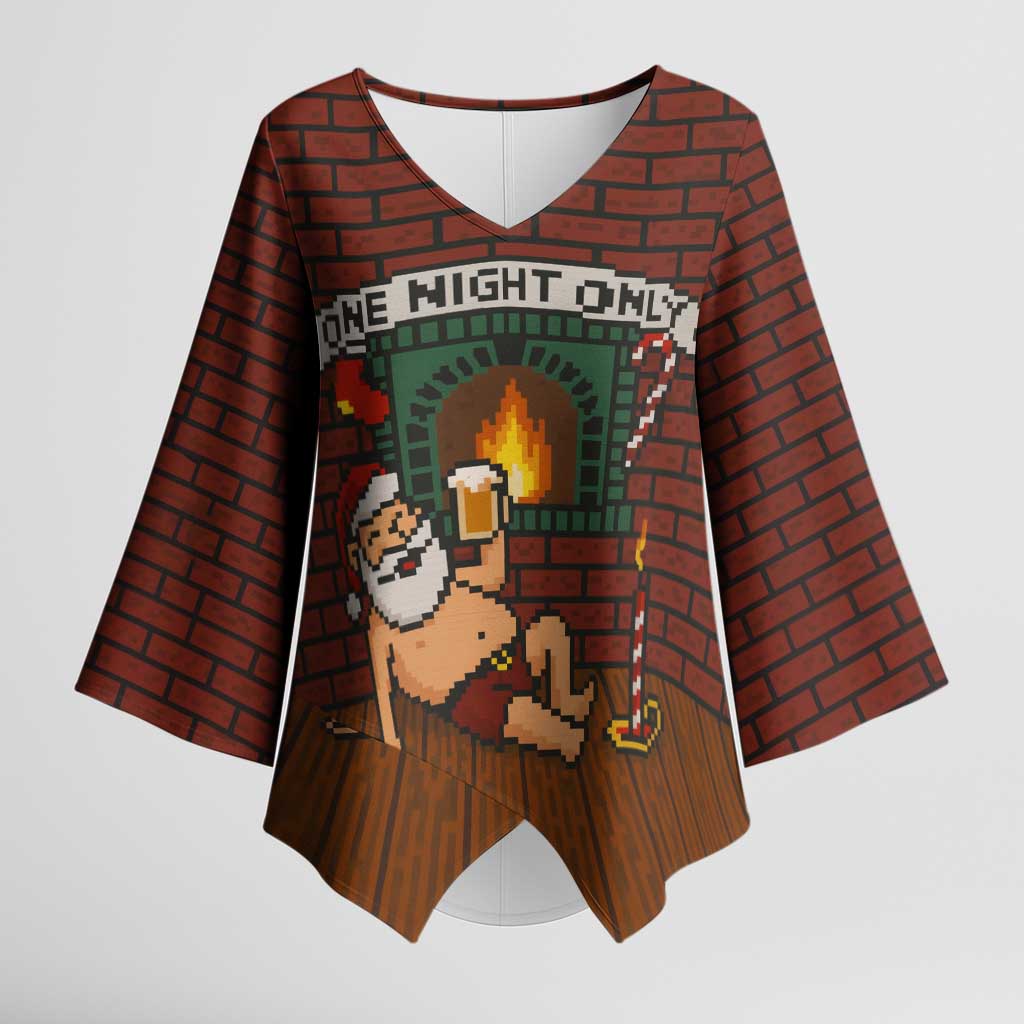 One Night Only Christmas Kimono Sleeve Blouse Xmas Holiday Patterns - Wonder Print Shop