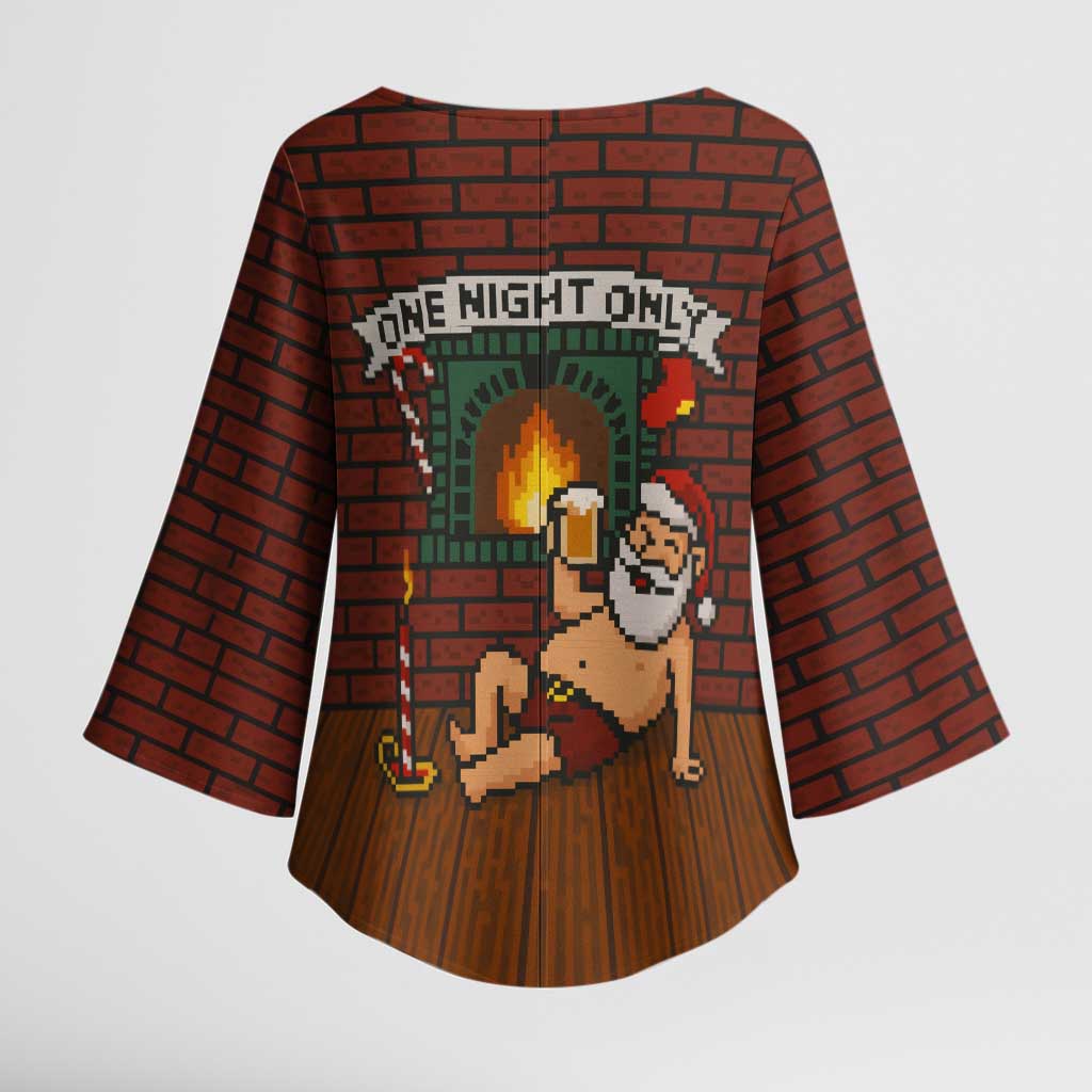 One Night Only Christmas Kimono Sleeve Blouse Xmas Holiday Patterns - Wonder Print Shop