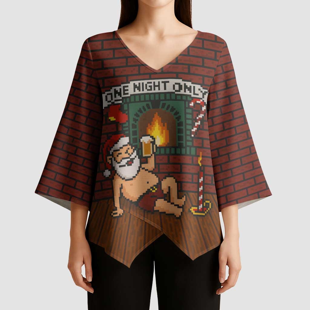 One Night Only Christmas Kimono Sleeve Blouse Xmas Holiday Patterns - Wonder Print Shop