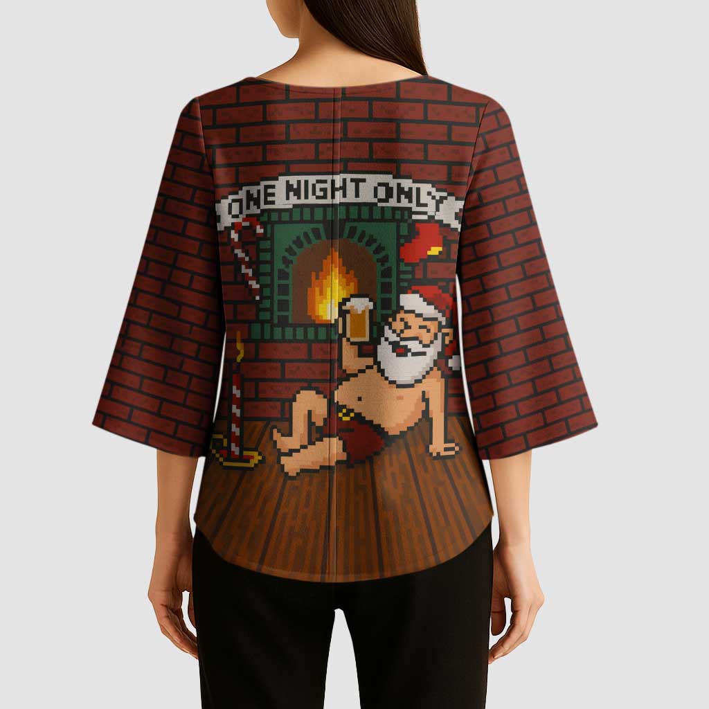 One Night Only Christmas Kimono Sleeve Blouse Xmas Holiday Patterns - Wonder Print Shop
