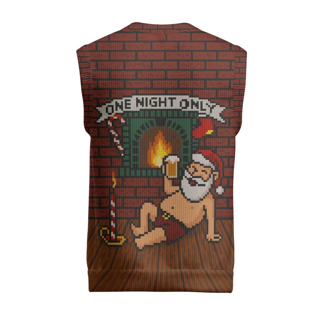 One Night Only Christmas Knitted V-Neck Vest Xmas Holiday Patterns - Wonder Print Shop