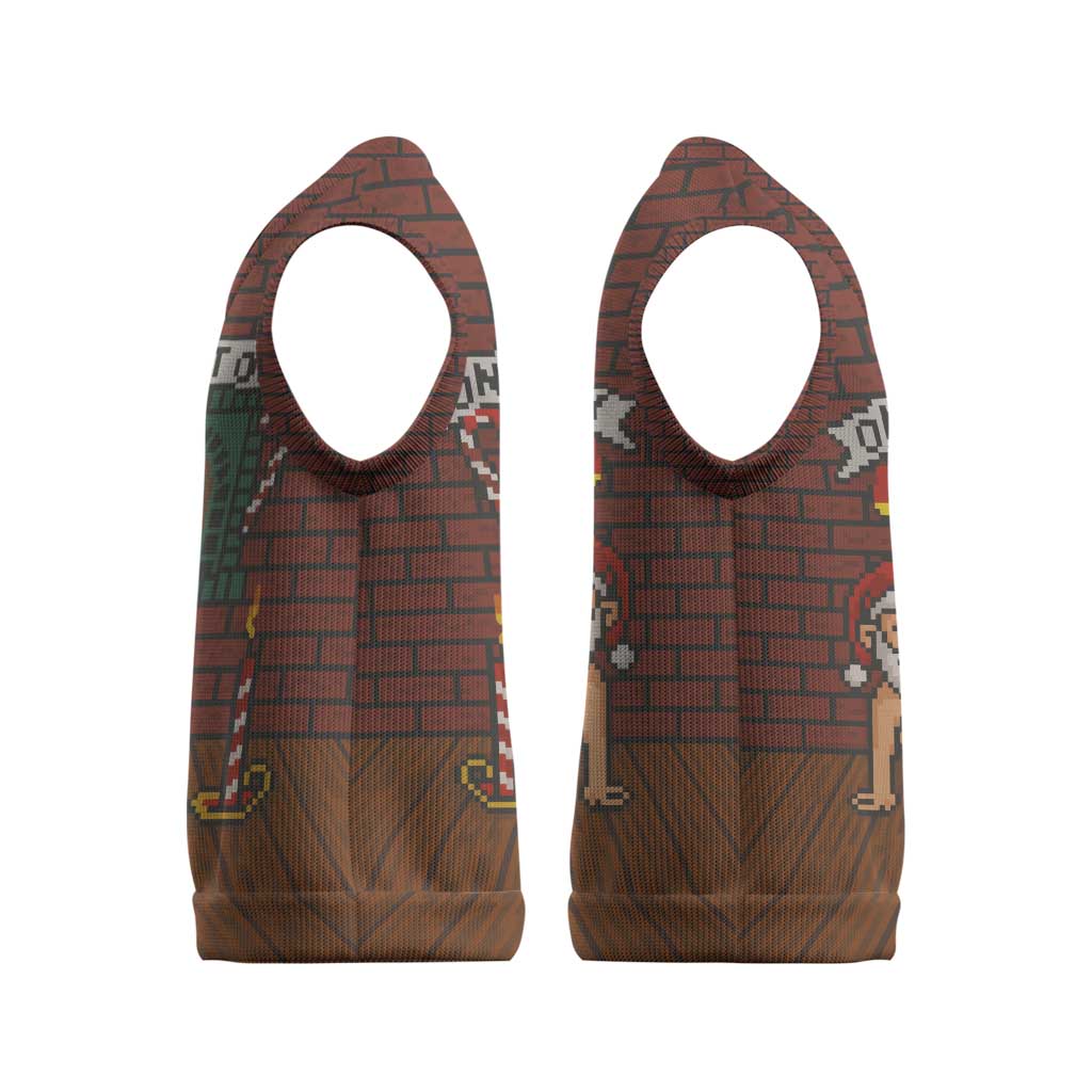 One Night Only Christmas Knitted V-Neck Vest Xmas Holiday Patterns - Wonder Print Shop