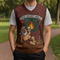 One Night Only Christmas Knitted V-Neck Vest Xmas Holiday Patterns - Wonder Print Shop
