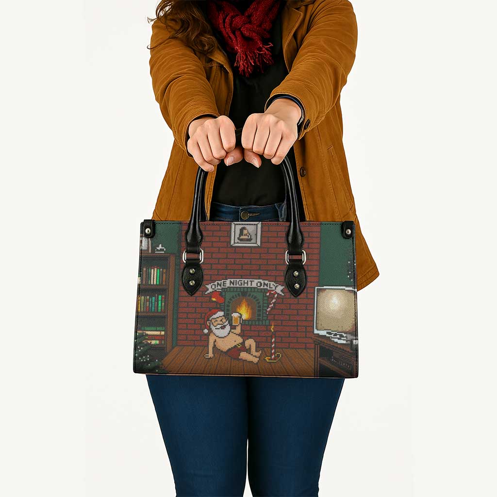 One Night Only Christmas Leather Bag Xmas Holiday Patterns - Wonder Print Shop