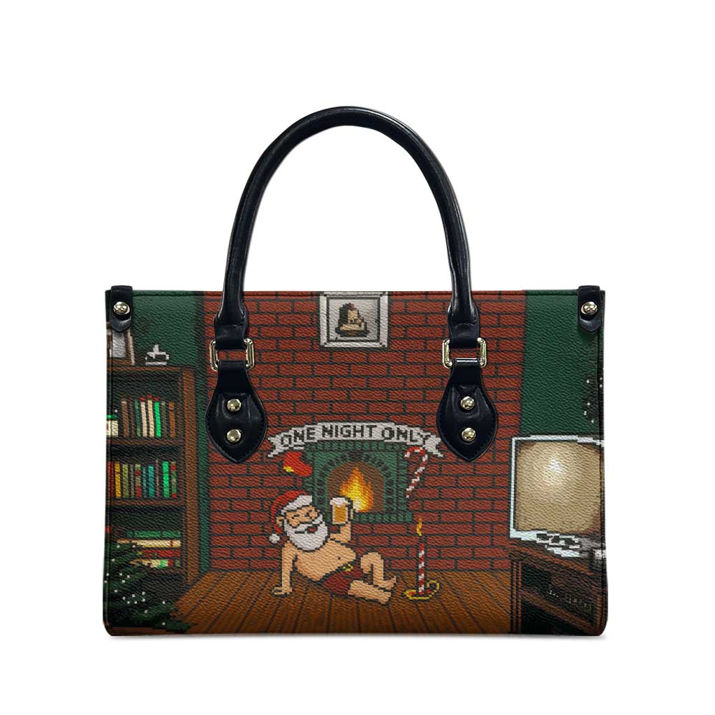 One Night Only Christmas Leather Bag Xmas Holiday Patterns - Wonder Print Shop