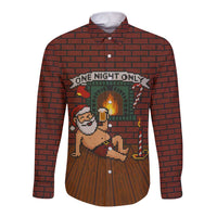 One Night Only Christmas Long Sleeve Button Shirt Xmas Holiday Patterns - Wonder Print Shop