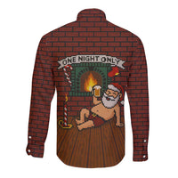 One Night Only Christmas Long Sleeve Button Shirt Xmas Holiday Patterns - Wonder Print Shop