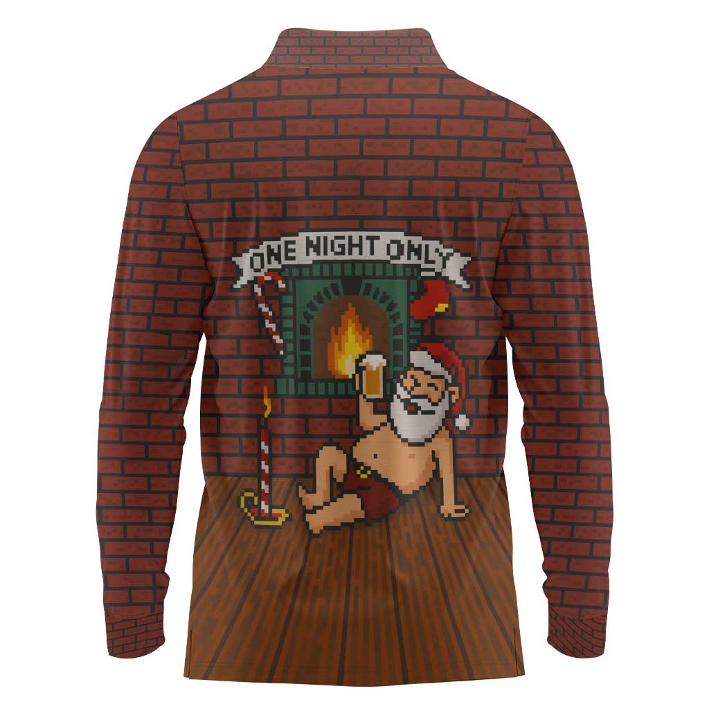 One Night Only Christmas Long Sleeve Polo Shirt Xmas Holiday Patterns - Wonder Print Shop
