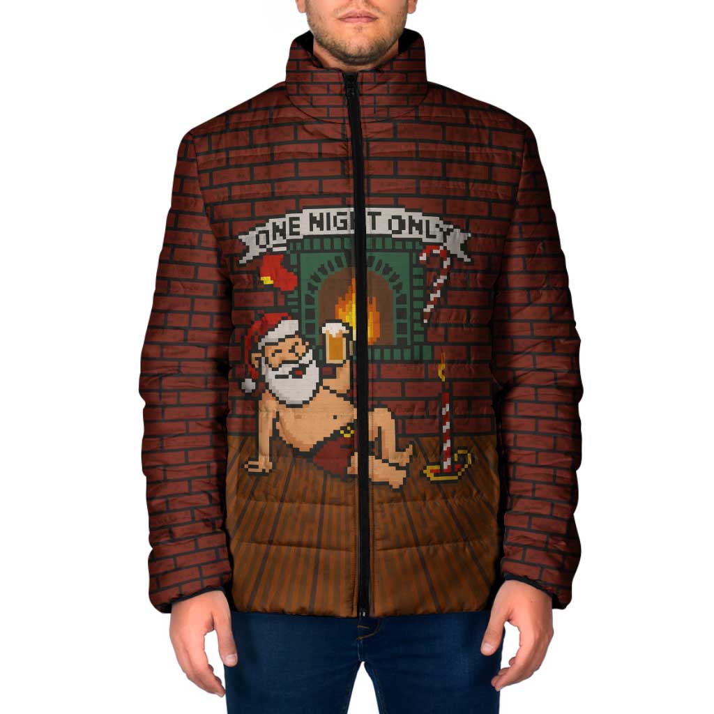 One Night Only Christmas Padded Jacket Xmas Holiday Patterns - Wonder Print Shop