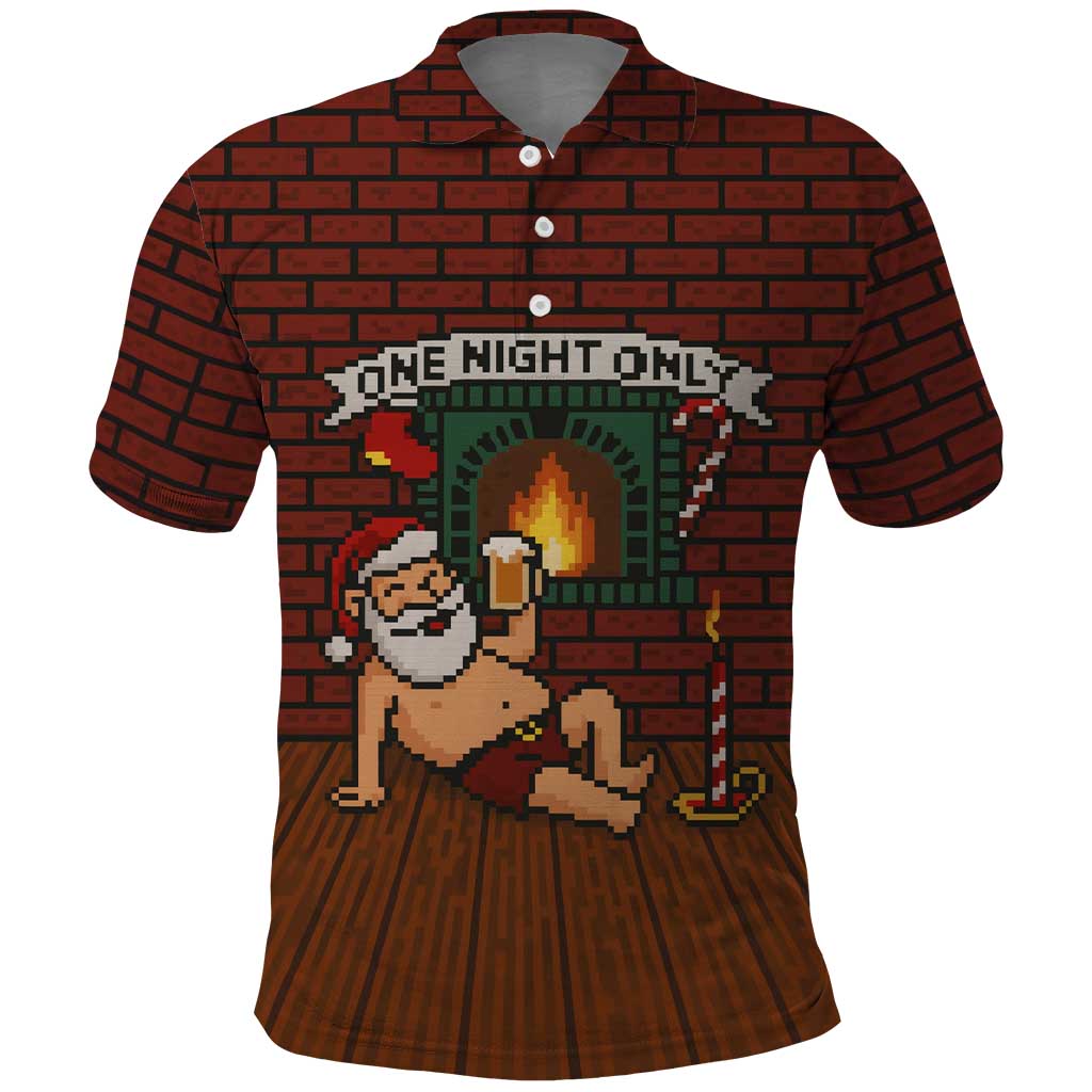 One Night Only Christmas Polo Shirt Xmas Holiday Patterns - Wonder Print Shop