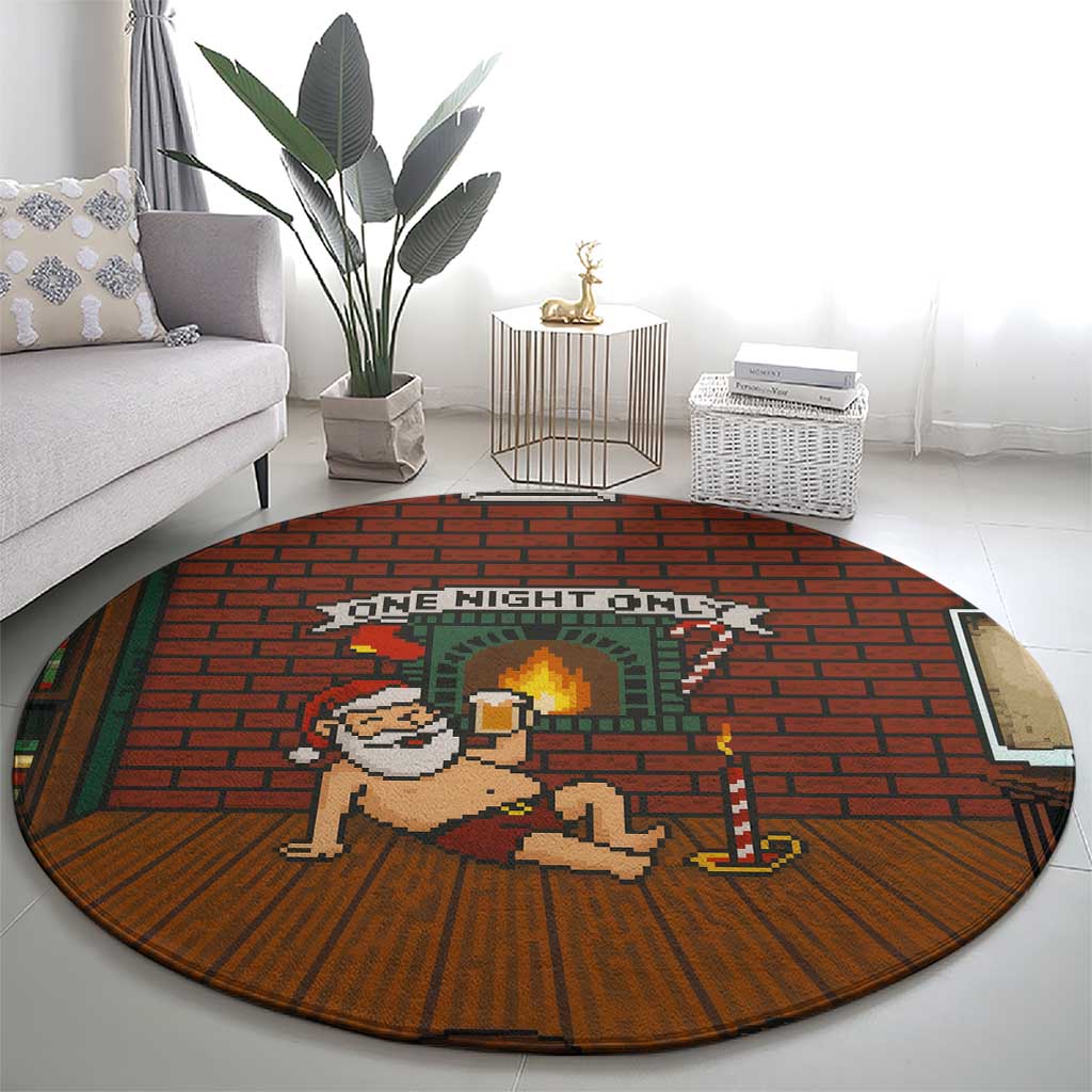 One Night Only Christmas Round Carpet Xmas Holiday Patterns - Wonder Print Shop