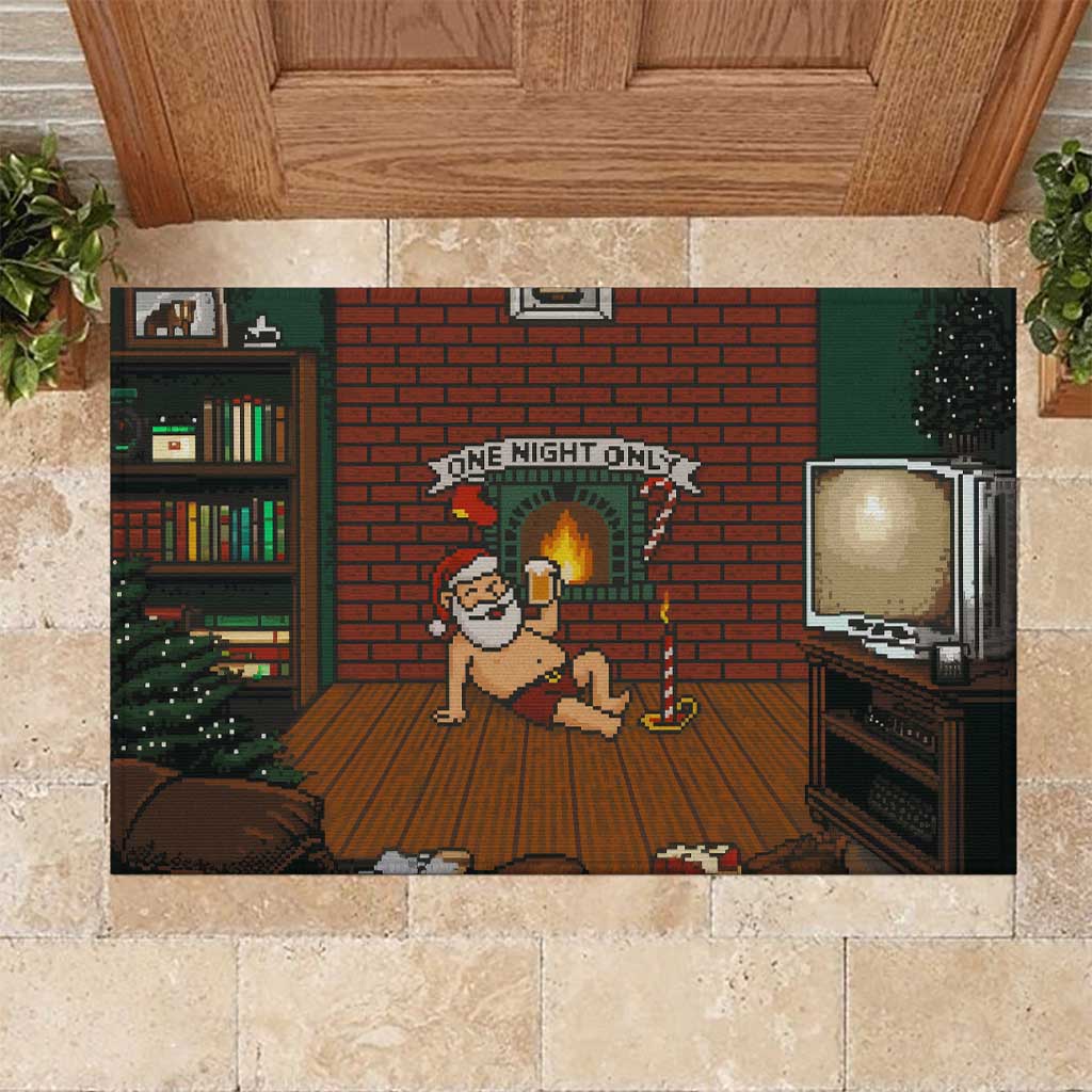 One Night Only Christmas Rubber Doormat Xmas Holiday Patterns - Wonder Print Shop