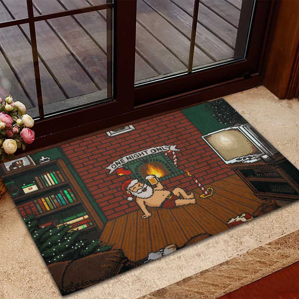 One Night Only Christmas Rubber Doormat Xmas Holiday Patterns - Wonder Print Shop