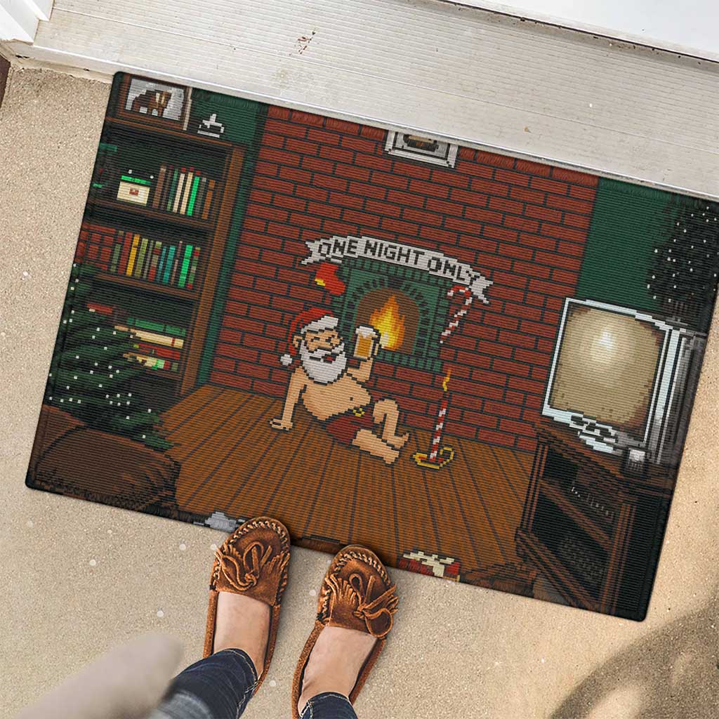 One Night Only Christmas Rubber Doormat Xmas Holiday Patterns - Wonder Print Shop
