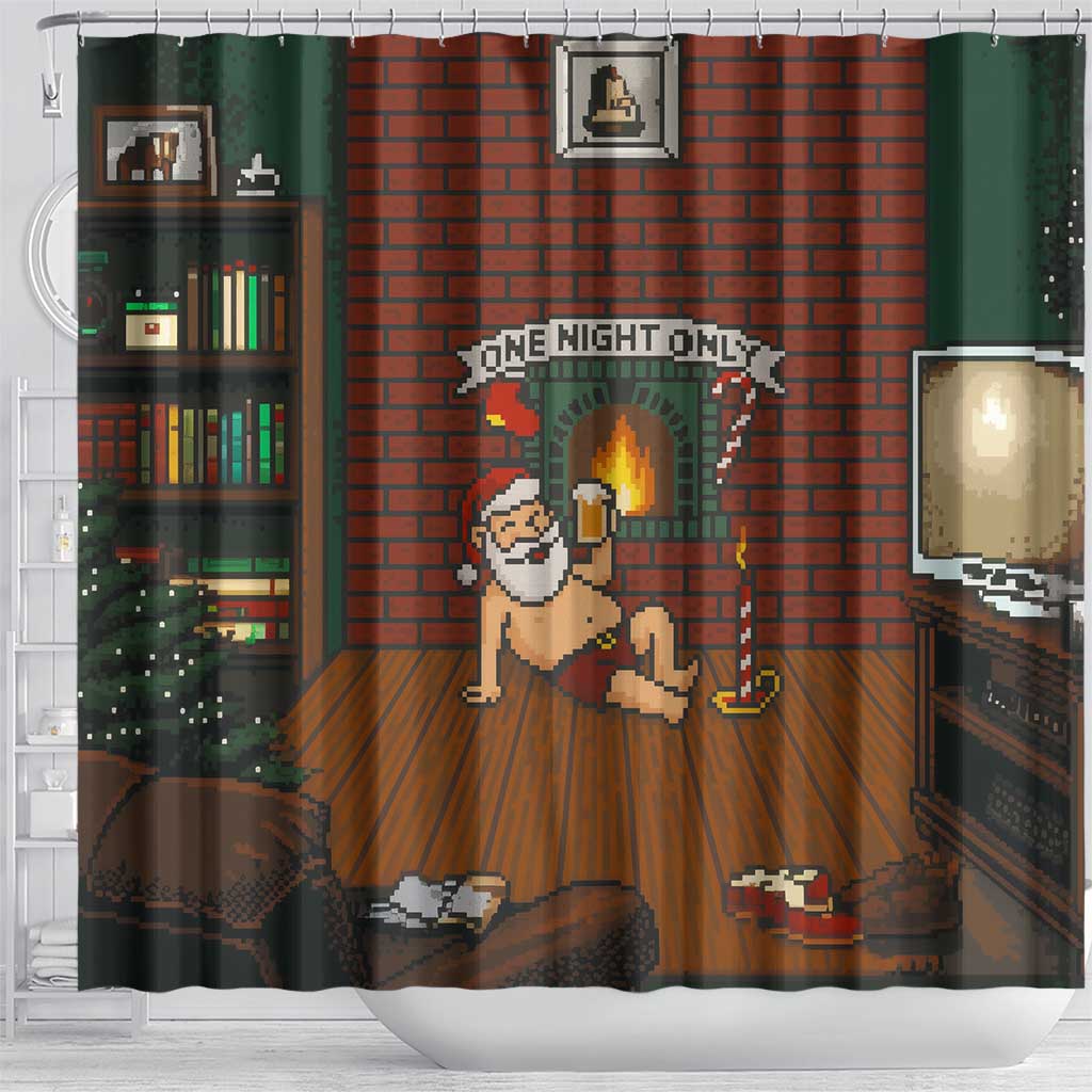 One Night Only Christmas Shower Curtain Xmas Holiday Patterns - Wonder Print Shop
