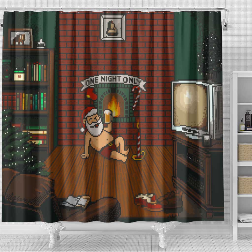 One Night Only Christmas Shower Curtain Xmas Holiday Patterns - Wonder Print Shop