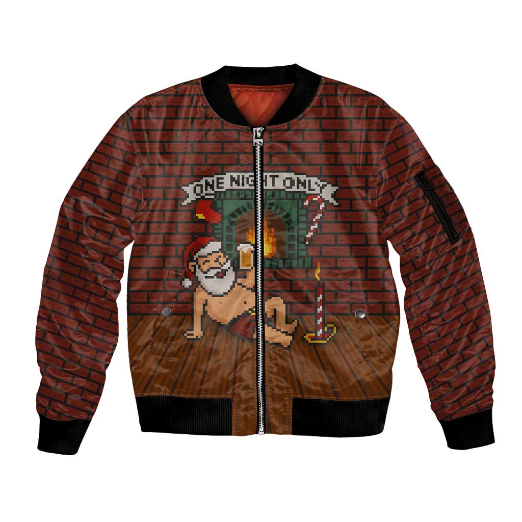 One Night Only Christmas Sleeve Zip Bomber Jacket Xmas Holiday Patterns - Wonder Print Shop
