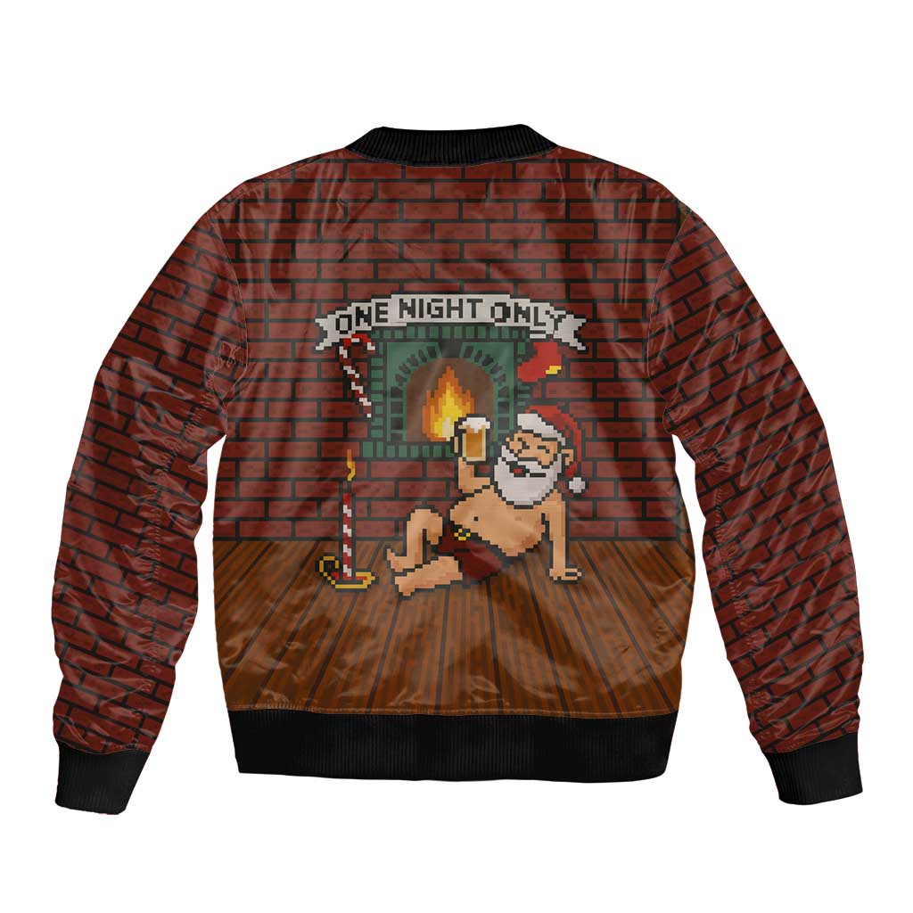 One Night Only Christmas Sleeve Zip Bomber Jacket Xmas Holiday Patterns - Wonder Print Shop