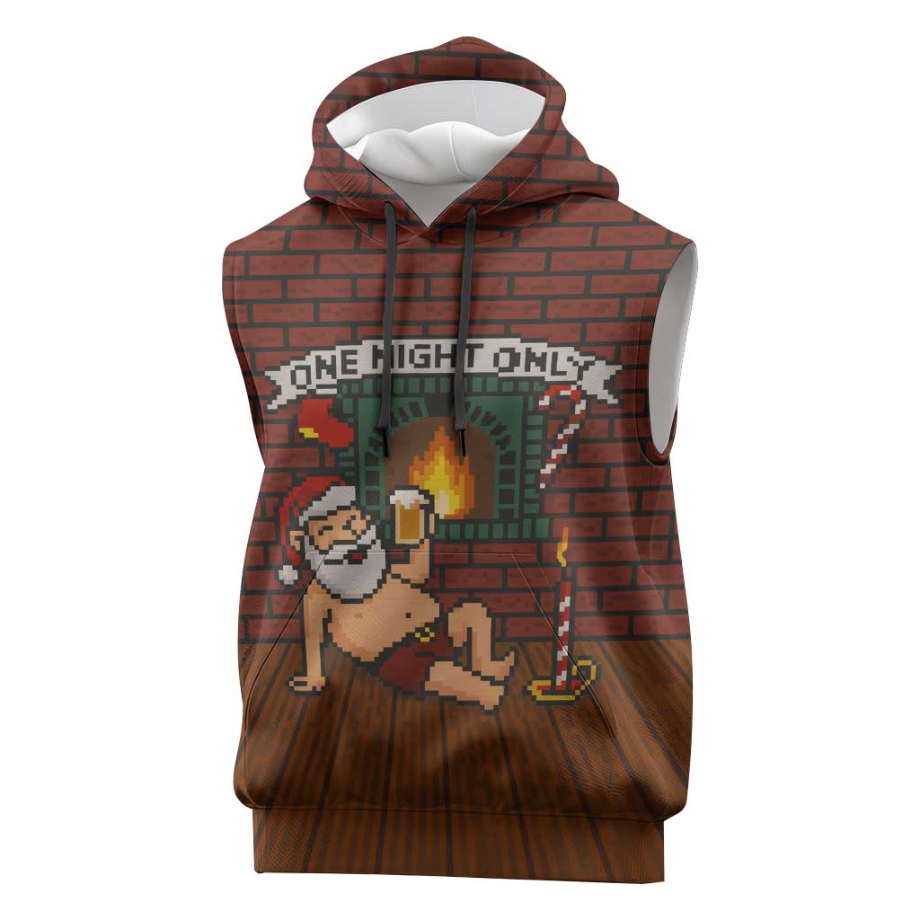 One Night Only Christmas Sleeveless Hoodie Xmas Holiday Patterns - Wonder Print Shop