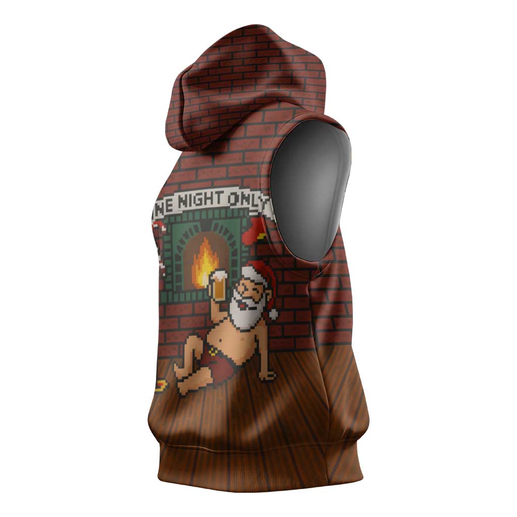 One Night Only Christmas Sleeveless Hoodie Xmas Holiday Patterns - Wonder Print Shop
