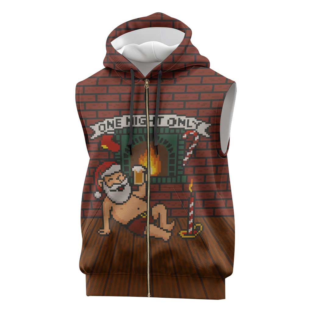 One Night Only Christmas Sleeveless Zip Hoodie Xmas Holiday Patterns - Wonder Print Shop